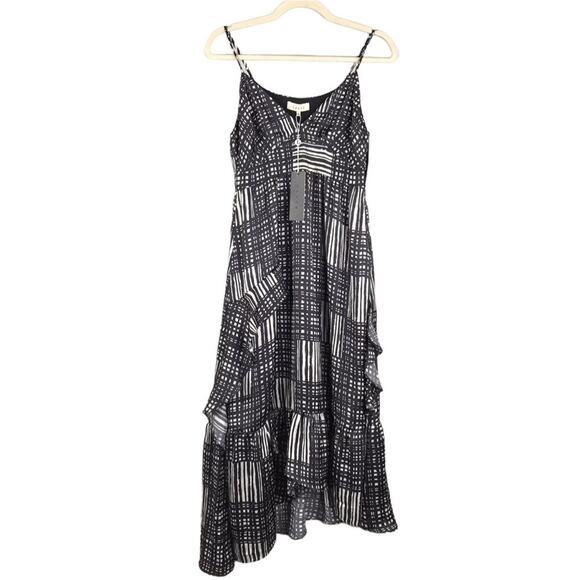 LENON COLLECTION Plaid Asym Midi Dress XS Satin Cami Fairy Boho Whimsygoth NWT - Picture 7 of 13